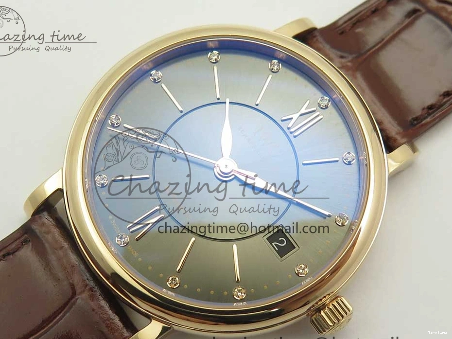 MIROTIME 0428 SportInspired Portofino IW458101 RG MK 1:1 Best Edition Gray Dial On Brown Leather Strap MIYOTA 7165